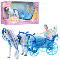 Детская музыкальная карета с лошадью и принцессой 223А