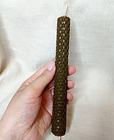 Свічка довга з вощини ( ручна робота) (висота 18 см діаметр 2 см) Коричневий