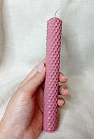 Свічка довга з вощини ( ручна робота) (висота 18 см діаметр 2 см) Рожевий