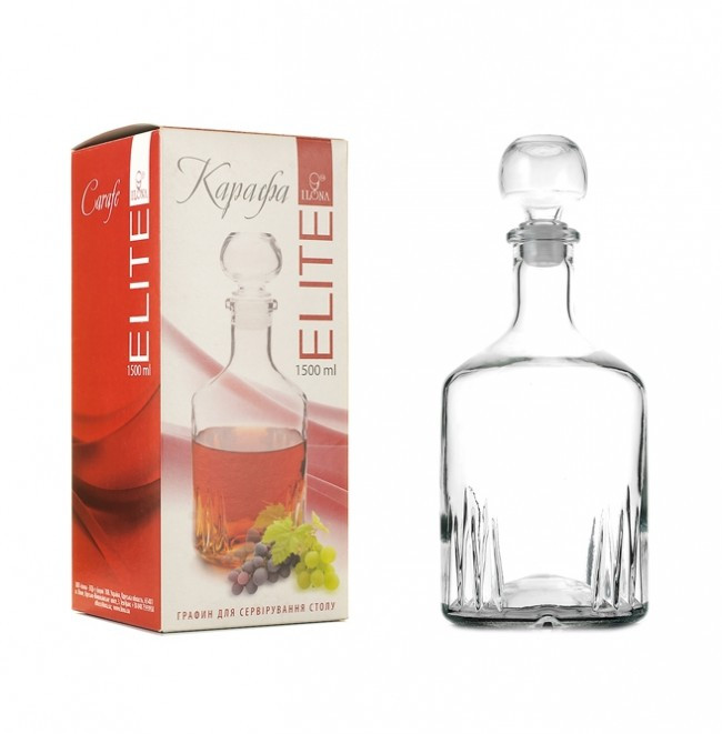 Великий графин для алкогольних напоїв ILONA "Карафа" 1,5 л (9446) HD, фото 1