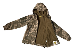 Костюм дитячий ARMY KIDS Скаут Софтшелл теплий камуфляж Піксель 164-170 см, фото 3