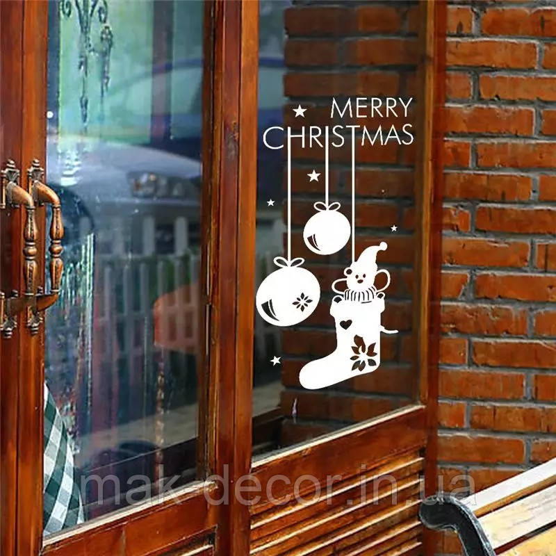 Новорічні наклейки " Merry Christmas 10 " 57х33 см