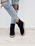 Жіночі замшеві черевики з довязкою панчохою Baby, фото 7