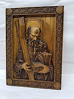 Икона Святой Андрей Первозванный, икона из дерева 25х20см.