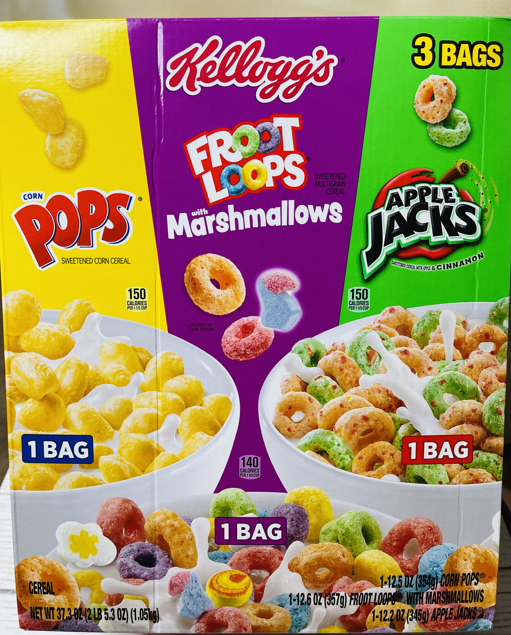 Потрійна упаковка мікс сухих сніданків Kellogg's