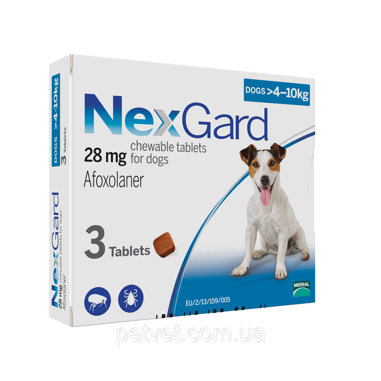 Нексгард (NexGard M) таблетки від бліх і кліщів для собак 4-10 кг.