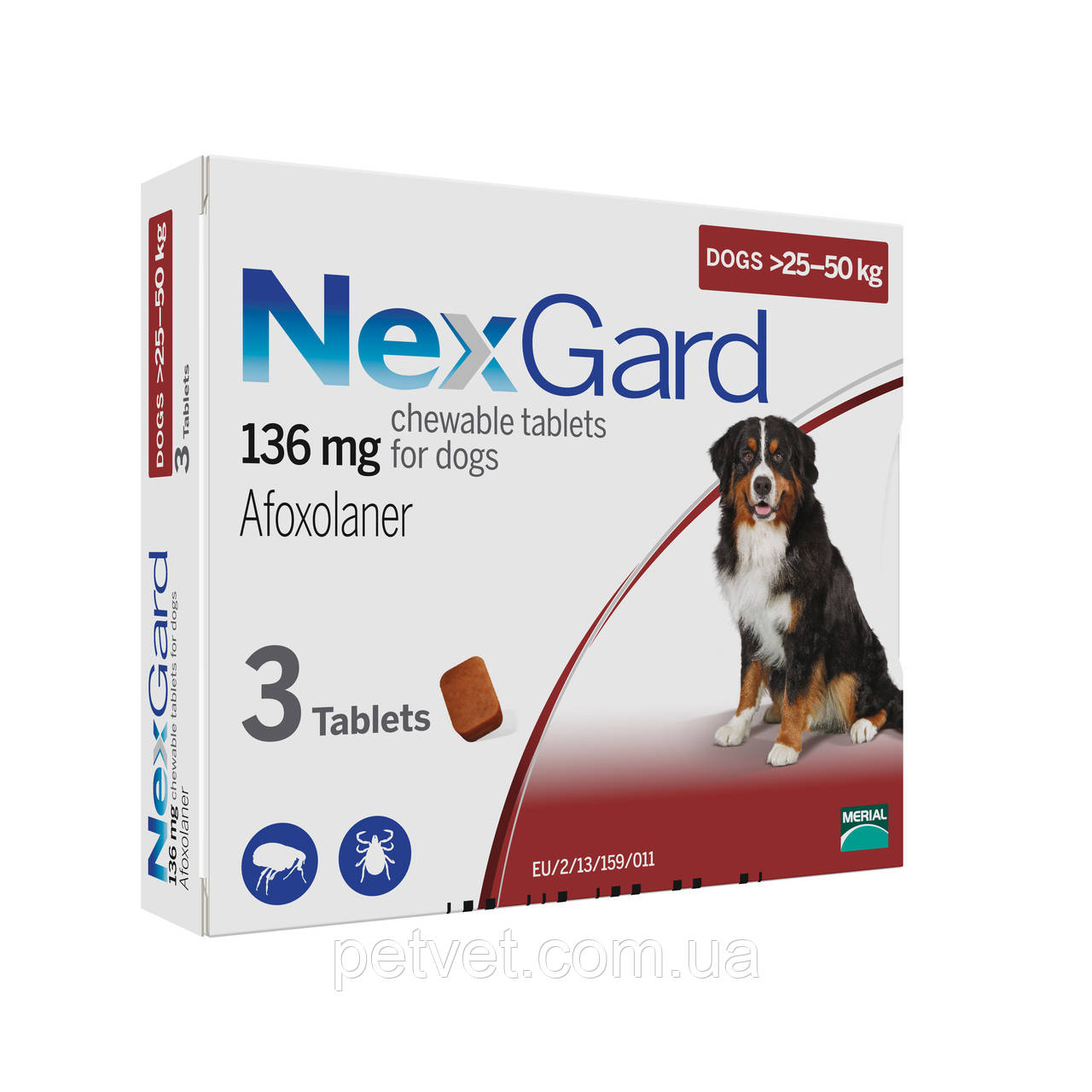 Нексгард (NexGard XL) таблетки від бліх і кліщів для собак 25-50 кг., фото 1