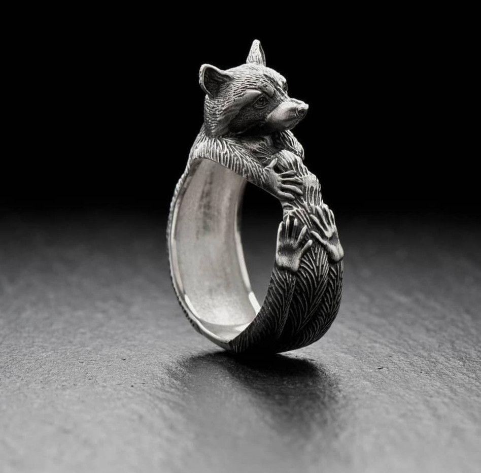 Срібний персень Єнот, фото 1