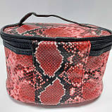 Косметичка жіноча у формі скриня зміїний принт, фото 2