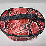 Косметичка жіноча у формі скриня зміїний принт, фото 4