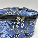 Косметичка жіноча у формі скриня зміїний принт, фото 4
