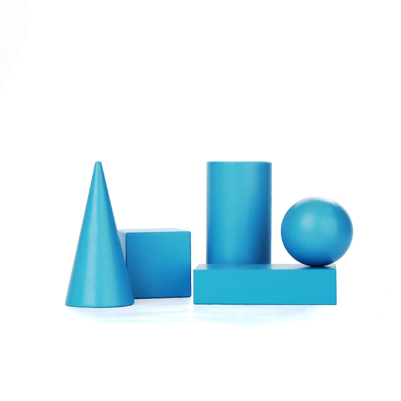 Дерев'яна розвиваюча гра набір геометричних тіл 40мм Komarovtoys А 370, фото 1