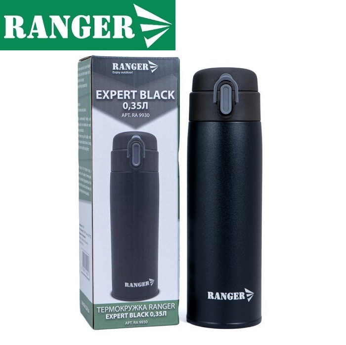 Термокружка Ranger Expert 0,35 л чорна, кружка-термос туристична Ranger 350мл