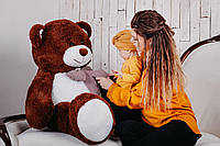 Велика м'яка іграшка Мішка з серцем Біллі 150 см Шоколадний (YK0053), фото 2