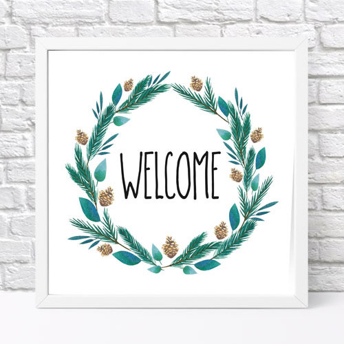 Постер у рамці Welcome 30x30 см (WKMT_22NG002_WH)