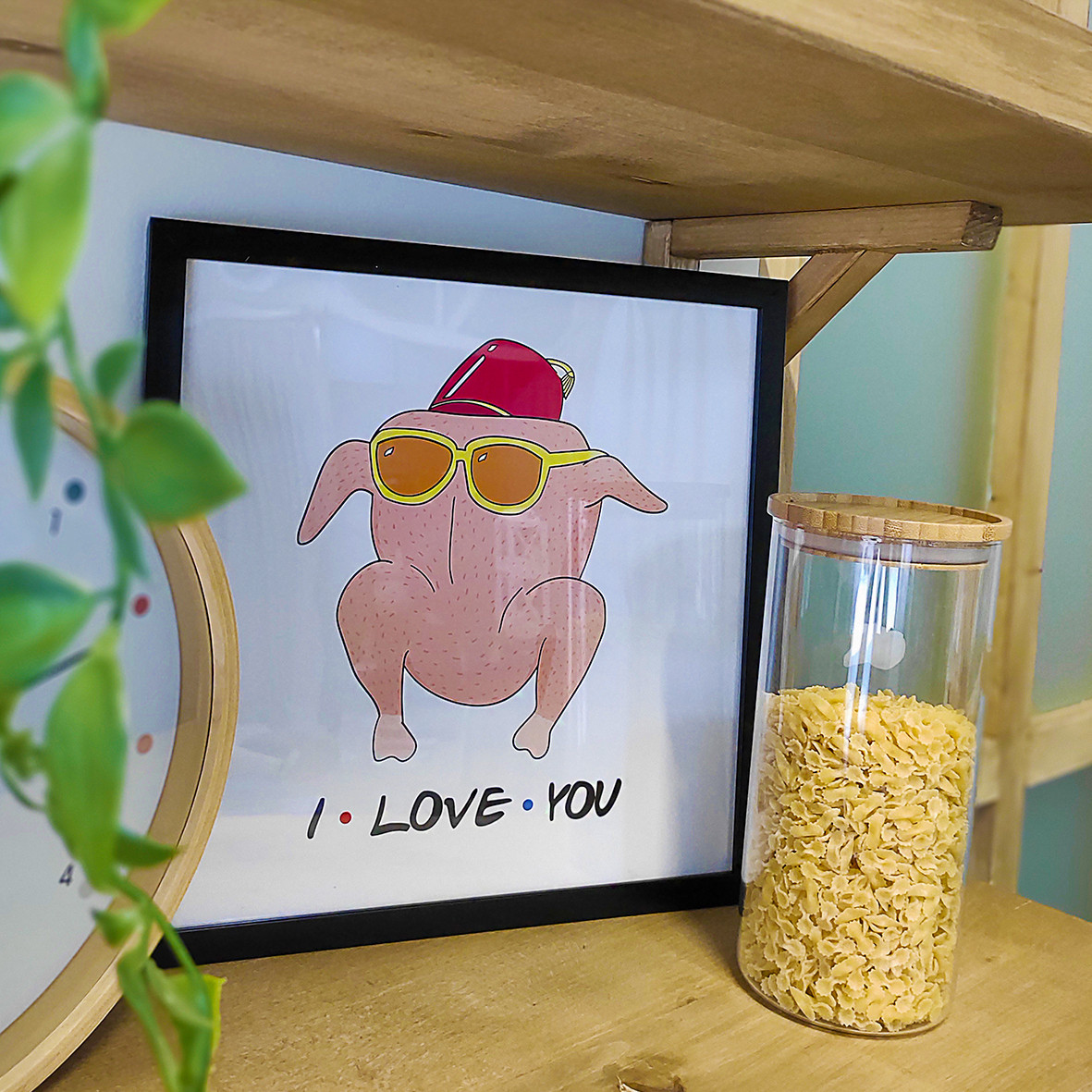 Постер у рамці I love you (chicken) 30x30 см (KMT_21L002_BL)