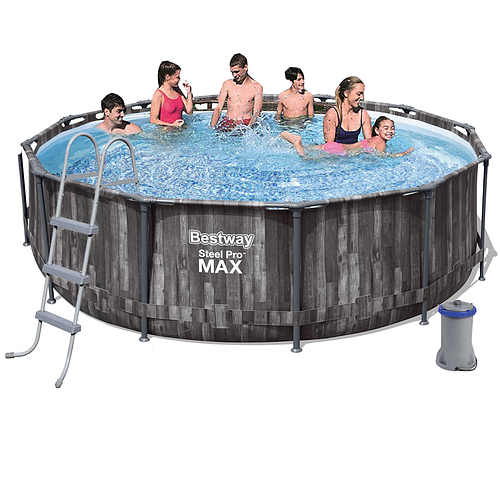 Каркасный бассейн "под дерево" 366х100 см с фильтр-насосом и лестницей ...