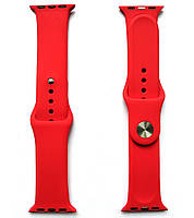 Ремешок для часов силиконовый, для Apple Watch, аналогов Apple Watch 42-44 мм Красный (KG-3879)