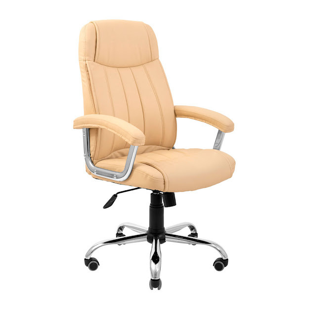 Крісло офісне Фабіо Ю хром підлокітники принстон механізм Tilt шкірозамінник Флай 2201 (Richman ТМ)