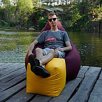 Кресло Мешок Груша Оксфорд XL 120х85, бескаркасное кресло пуфик Бордовый IQ