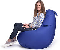 Кресло Мешок Груша Оксфорд XL 120х85, бескаркасное кресло пуфик Синий IQ