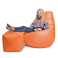 Кресло Мешок Груша Оксфорд XL 120х85, бескаркасное кресло пуфик Оранжевый IQ