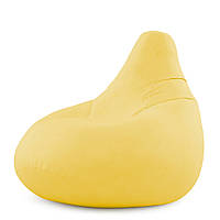 Кресло Мешок Груша Велюр XL 120х85, бескаркасное кресло пуфик Желтый IQ