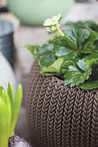 Підвісний горщик з кашпо для квітів Keter 9,4 л. Cozies M, коричневий, фото 4