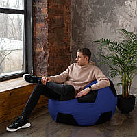 Кресло Мешок Мяч Оксфорд 100см XL, бескаркасное кресло пуфик Синий+черный IQ