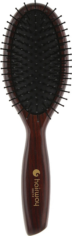 Щітка масажна Hairway VENGE на дерев'яна яній основі овальна, фото 1