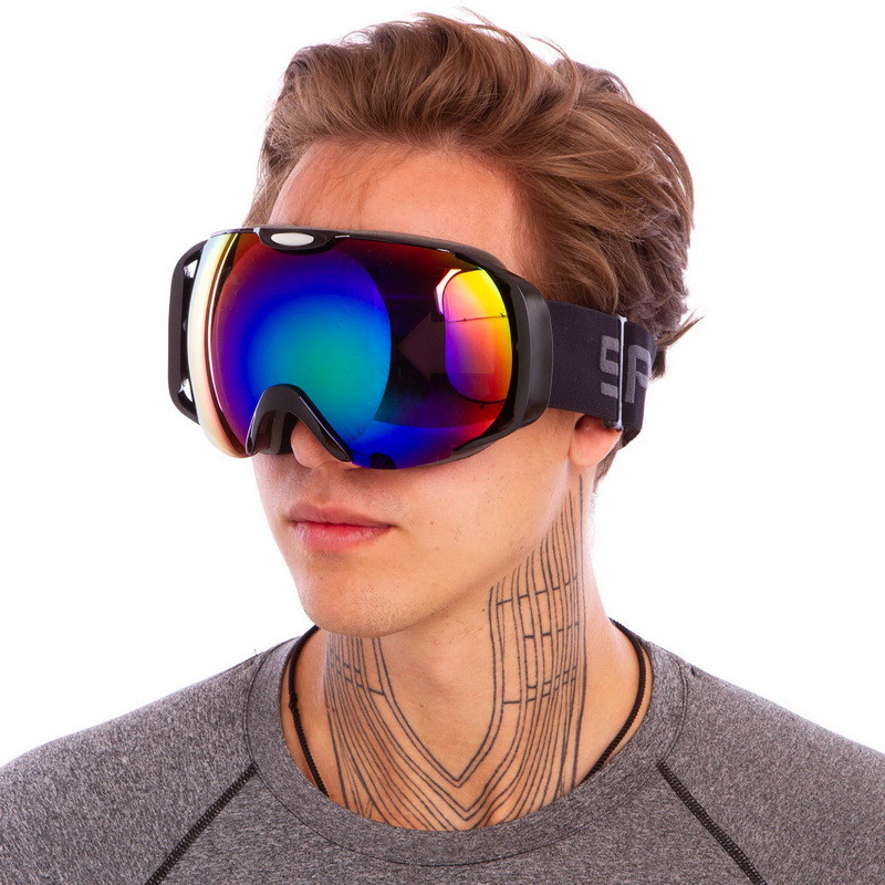 Маска-окуляри гірськолижні SPOSUNE дзеркальні HX012 (оправа-чорний