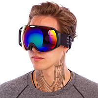 Маска-окуляри гірськолижні SPOSUNE дзеркальні HX012 (оправа-чорний