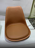 Стілець пластик Milan (Мілан) коричневий 91 з м'якою сидушкою з екошкіри, фото 2