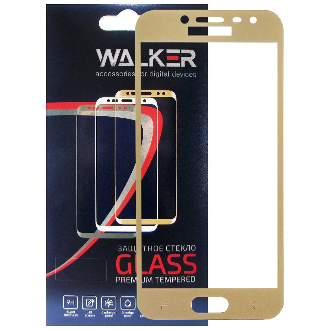 Захисне скло Walker 3D Full Glue для Samsung J250 Galaxy J2 2018 Gold, фото 1