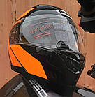 Мотошолом, шолом Geon 950 Glossy Black/Orange, фото 4