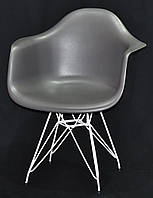 Крісло Leon WT-ML сірий 21 на білих металевих ніжках, Eames DAR Armchair