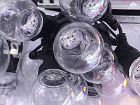 Гірлянда на новий рік з прозорих кульок 10штук 5м WATERPROF-BALL-10W-4 (теплий білий)