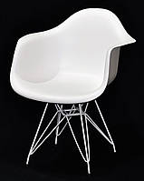 Кресло Leon WT-ML белый 07 на белых металлических ножках, Eames DAR Armchair