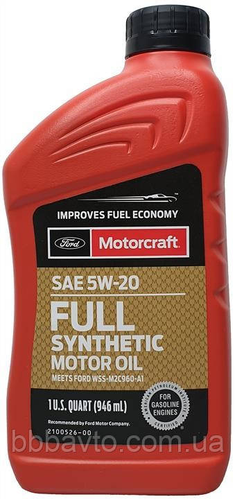 Масло моторное Ford Motorcraft Full Synthetic 5W-20, 0,946л WSS-M2C960-A1  (Пр-во Ford Motorcraft) XO5W20Q1FS