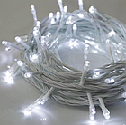 Вулична світлодіодна гірлянда нитка (String) 10м, 100LED холодний білий, Flash мерехтіння, білий дріт, фото 3