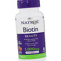Біотин Natrol Biotin 5,000 mcg 60 таблеток Вітамін В7