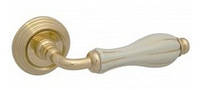 Ручка Fimet 148-231C F02 Lady матова латунь/білий фарфор золота полоска R ф/з