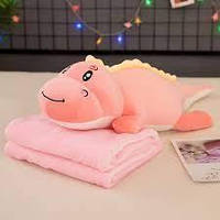Плюшевая игрушка Плед-Подушка Крокодил 60 см.Топ! Розовый