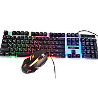 Компьютерная клавиатура с подсветкой геймерская UKC M416 ART-5559 Combo Gamer игровая клавиатура с мышкой (GK)
