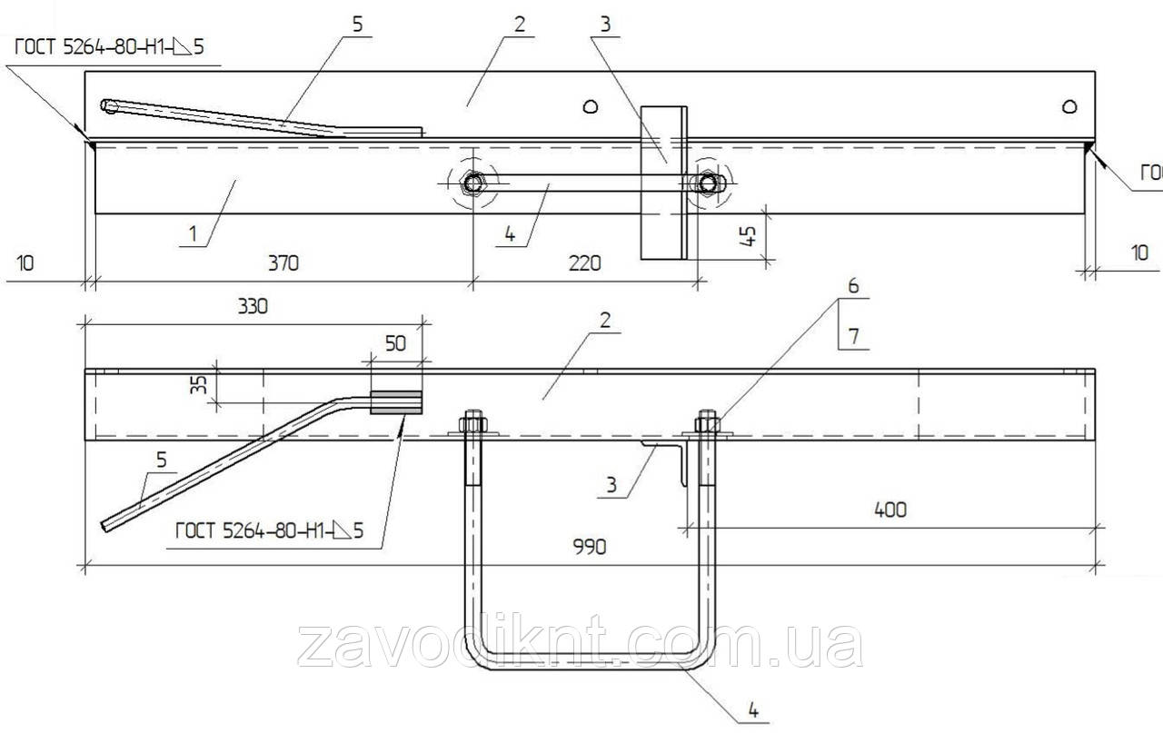 Кронштейн гарячеоцинкований КР211, фото 1