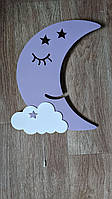 Настенный ночник ручной работы "Луна с облаком "
