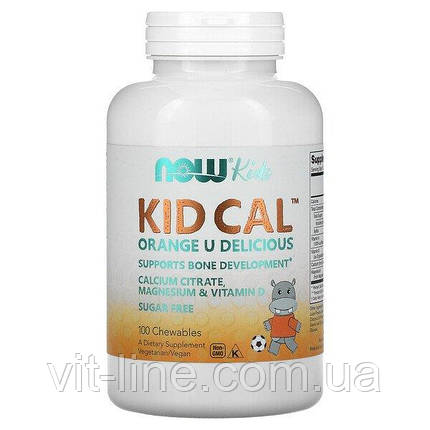 Now Foods Kid Cal добавка з кальцієм для дітей 100 жувальних таблеток, фото 2