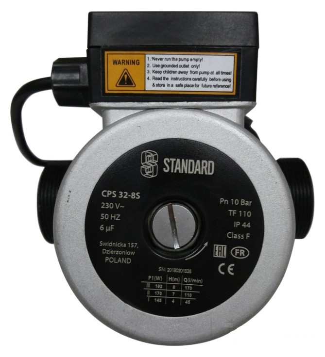 Насос циркуляційний Standart CPS 32-8S 180 для систем опалення та тепла підлога (без гайок)