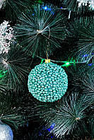 Елочный шар на елку 10см, новогодняя игрушка на елку, новогодний шар бирюзовый