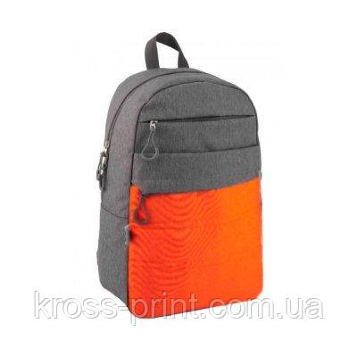 Рюкзак "GoPack" GO20-118L-3 "City" сірий з жовтогарячим *, фото 1